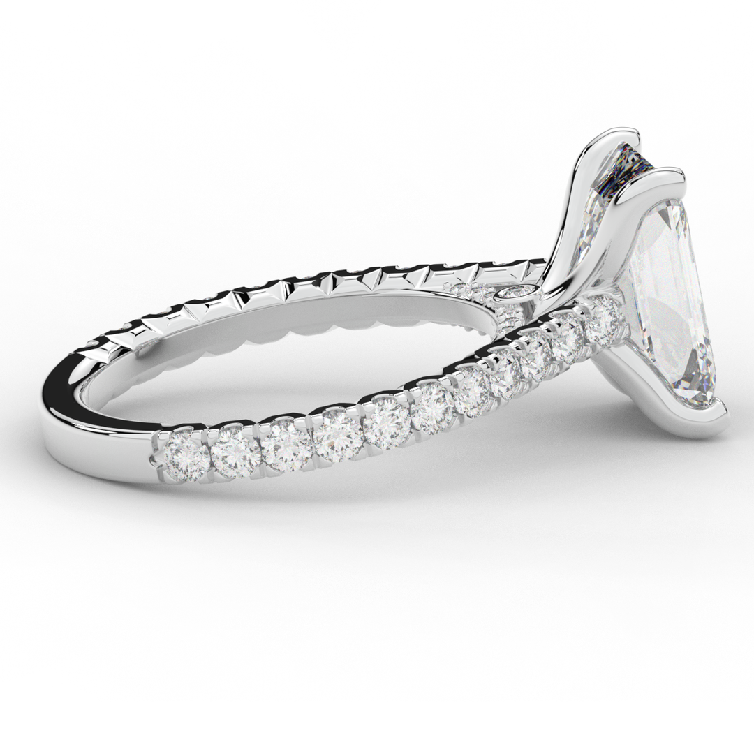 4.25CT.TW EMERALD CUT LAB DIAMOND SOLITAIRE ENGAGEMENT RING - Nazarelle