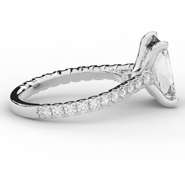 4.25CT.TW EMERALD CUT LAB DIAMOND SOLITAIRE ENGAGEMENT RING - Nazarelle