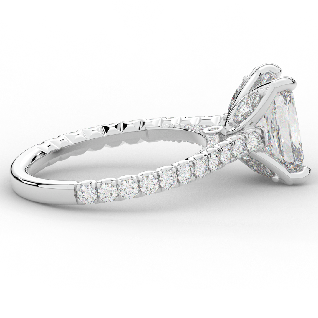 2.70CT.TW RADIANT LAB DIAMOND SOLITAIRE ENGAGEMENT RING - Nazarelle