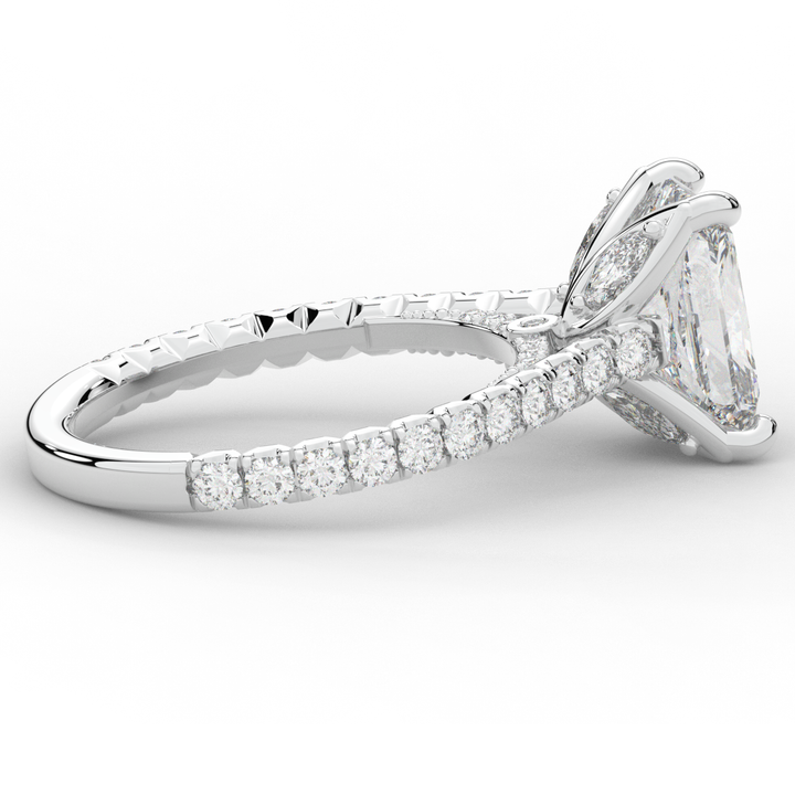 2.70CT.TW RADIANT LAB DIAMOND SOLITAIRE ENGAGEMENT RING - Nazarelle