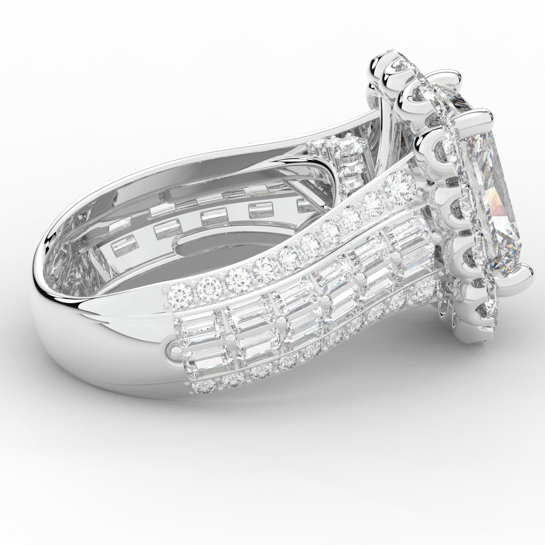 8.00CT.TW RADIANT LAB DIAMOND HALO ENGAGEMENT RING - Nazarelle