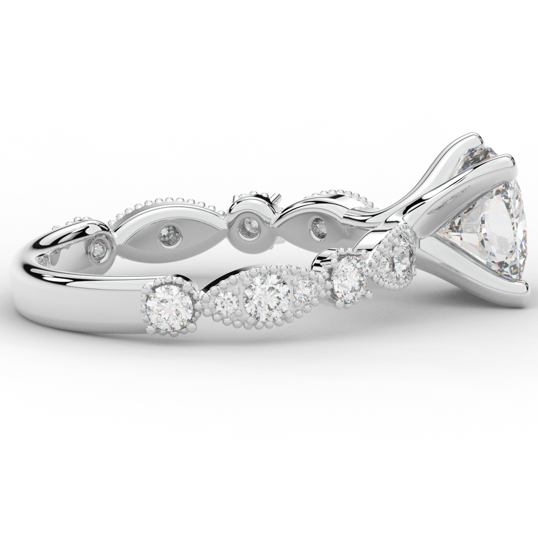 2.50CT.TW CUSHION LAB DIAMOND SOLITAIRE ENGAGEMENT RING - Nazarelle
