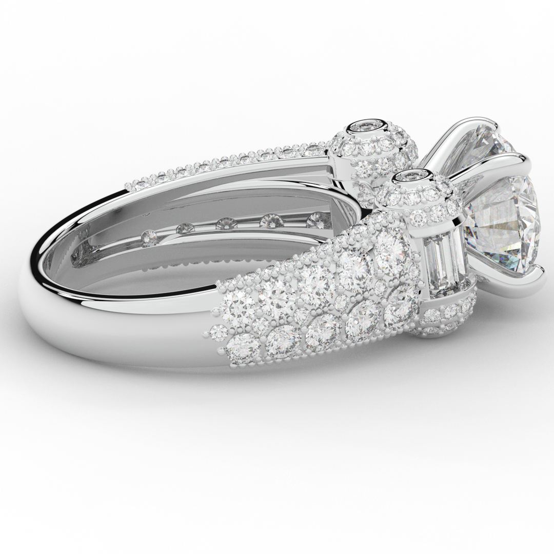 4.75CT.TW ROUND LAB DIAMOND ENGAGEMENT RING - Nazarelle
