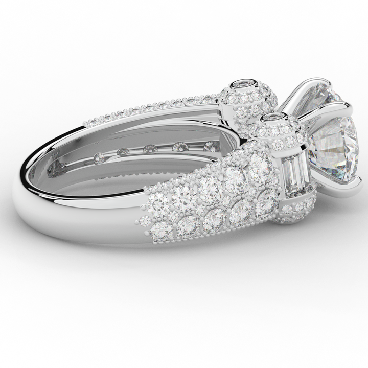 4.75CT.TW ROUND LAB DIAMOND ENGAGEMENT RING - Nazarelle