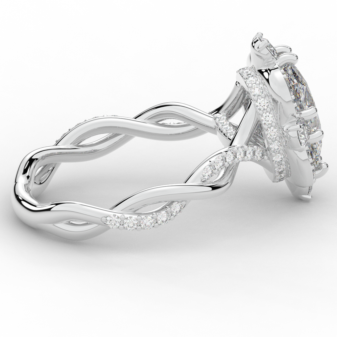 2.70CT.TW OVAL LAB DIAMOND HALO ENGAGEMENT RING - Nazarelle