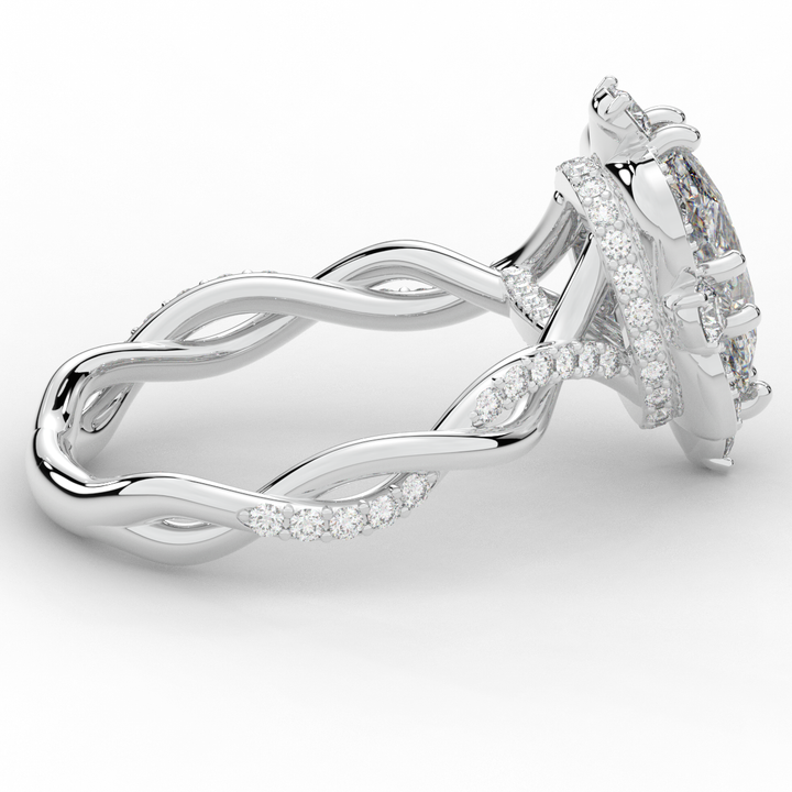 2.70CT.TW OVAL LAB DIAMOND HALO ENGAGEMENT RING - Nazarelle