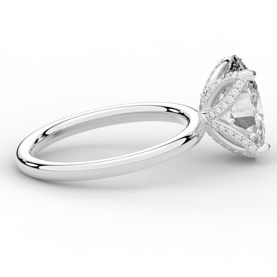 3.10CT.TW OVAL LAB DIAMOND ENGAGEMENT RING - Nazarelle
