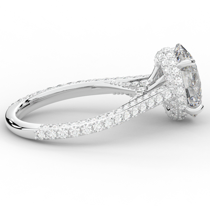 4.00CT.TW OVAL LAB DIAMOND UNDERHALO SOLITAIRE ENGAGEMENT RING - Nazarelle