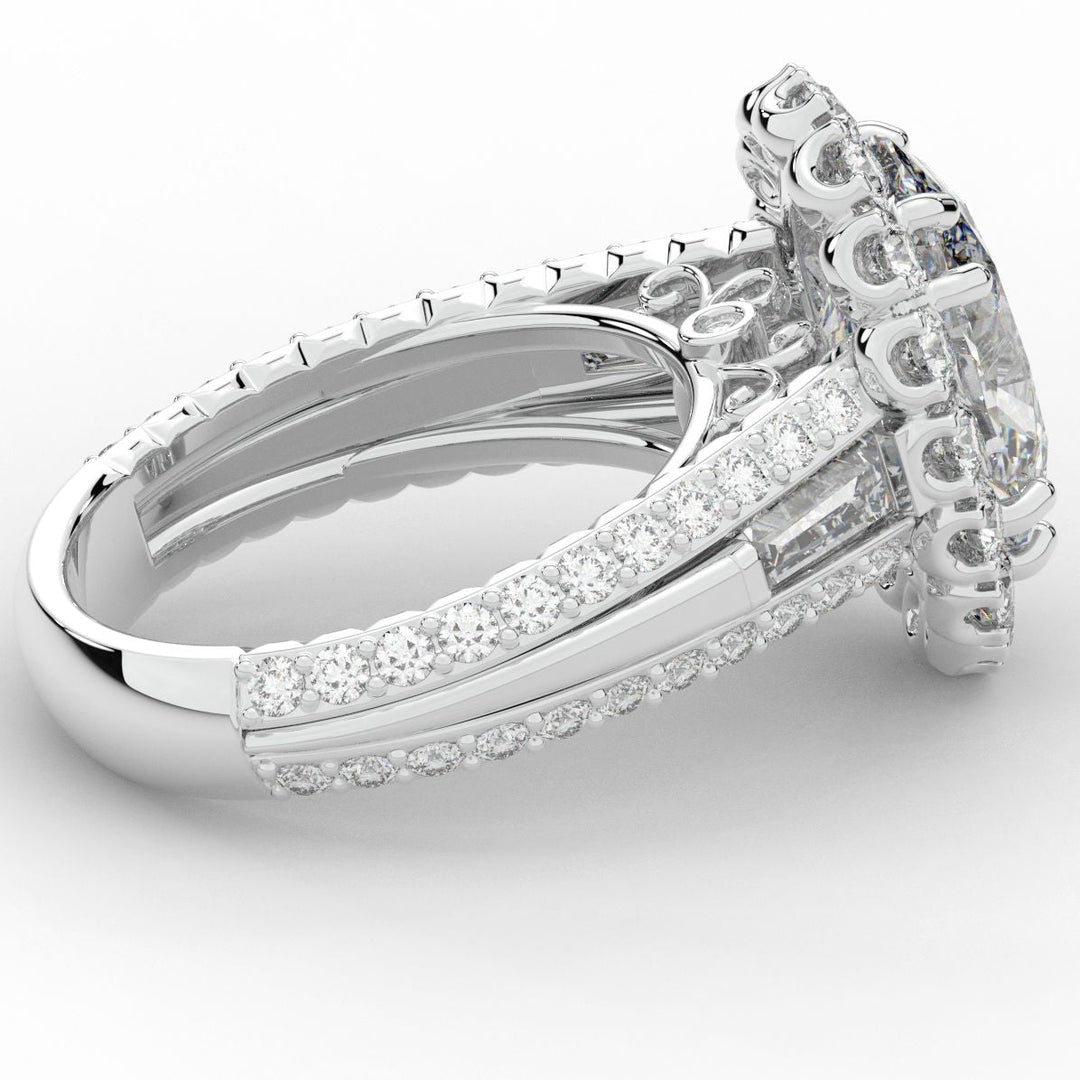 5.75CT.TW OVAL LAB DIAMOND HALO ENGAGEMENT RING - Nazarelle