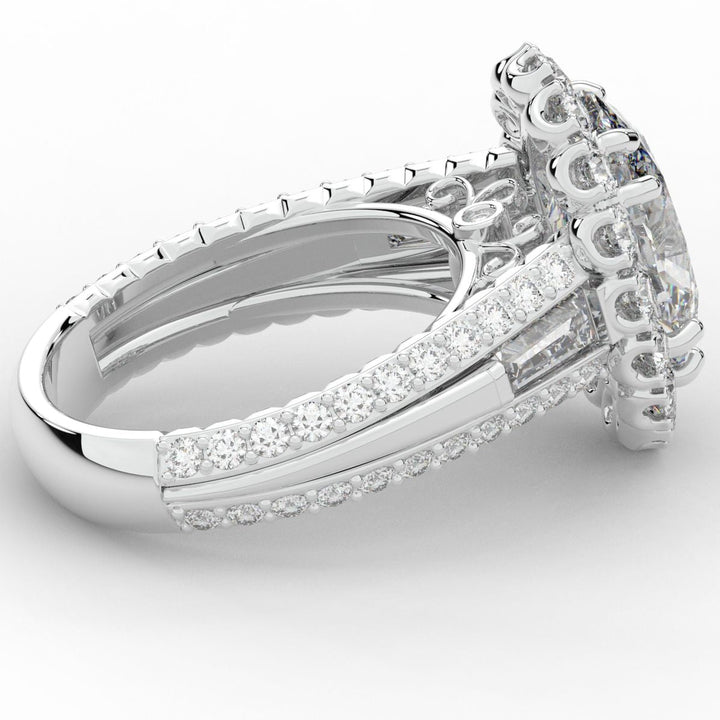 5.75CT.TW OVAL LAB DIAMOND HALO ENGAGEMENT RING - Nazarelle