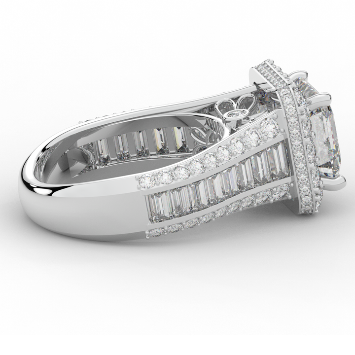 6.10CT.TW ASCHER LAB DIAMOND HALO ENGAGEMENT RING - Nazarelle