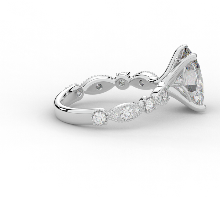 3.50CT.TW OVAL LAB DIAMOND SOLITAIRE ENGAGEMENT RING - Nazarelle