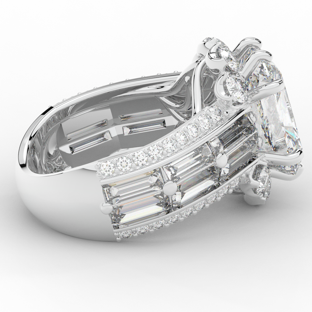 8.25CT.TW RADIANT LAB DIAMOND HALO ENGAGEMENT RING - Nazarelle