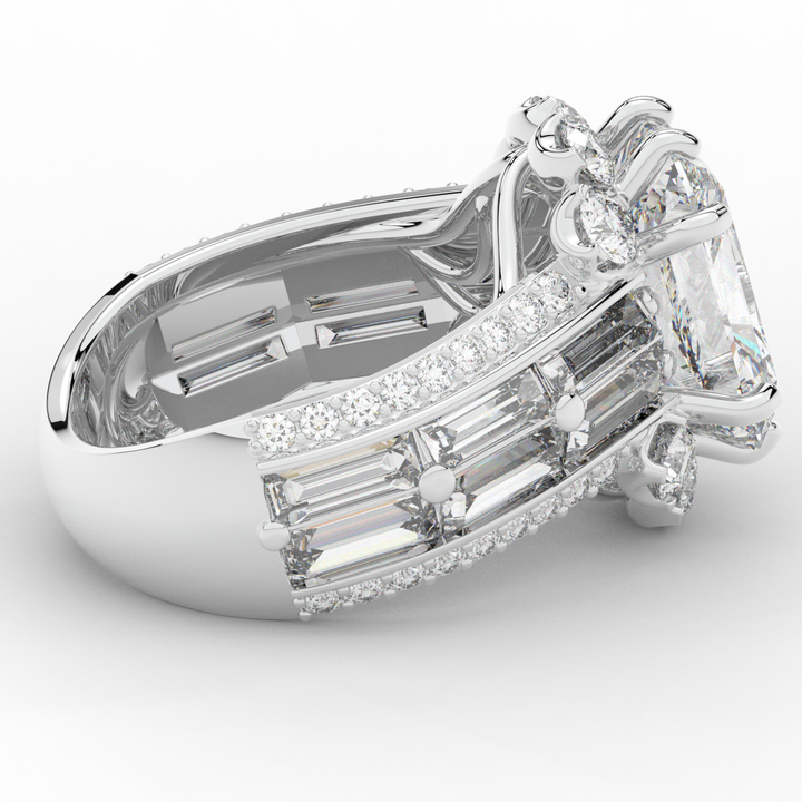 8.25CT.TW RADIANT LAB DIAMOND HALO ENGAGEMENT RING - Nazarelle