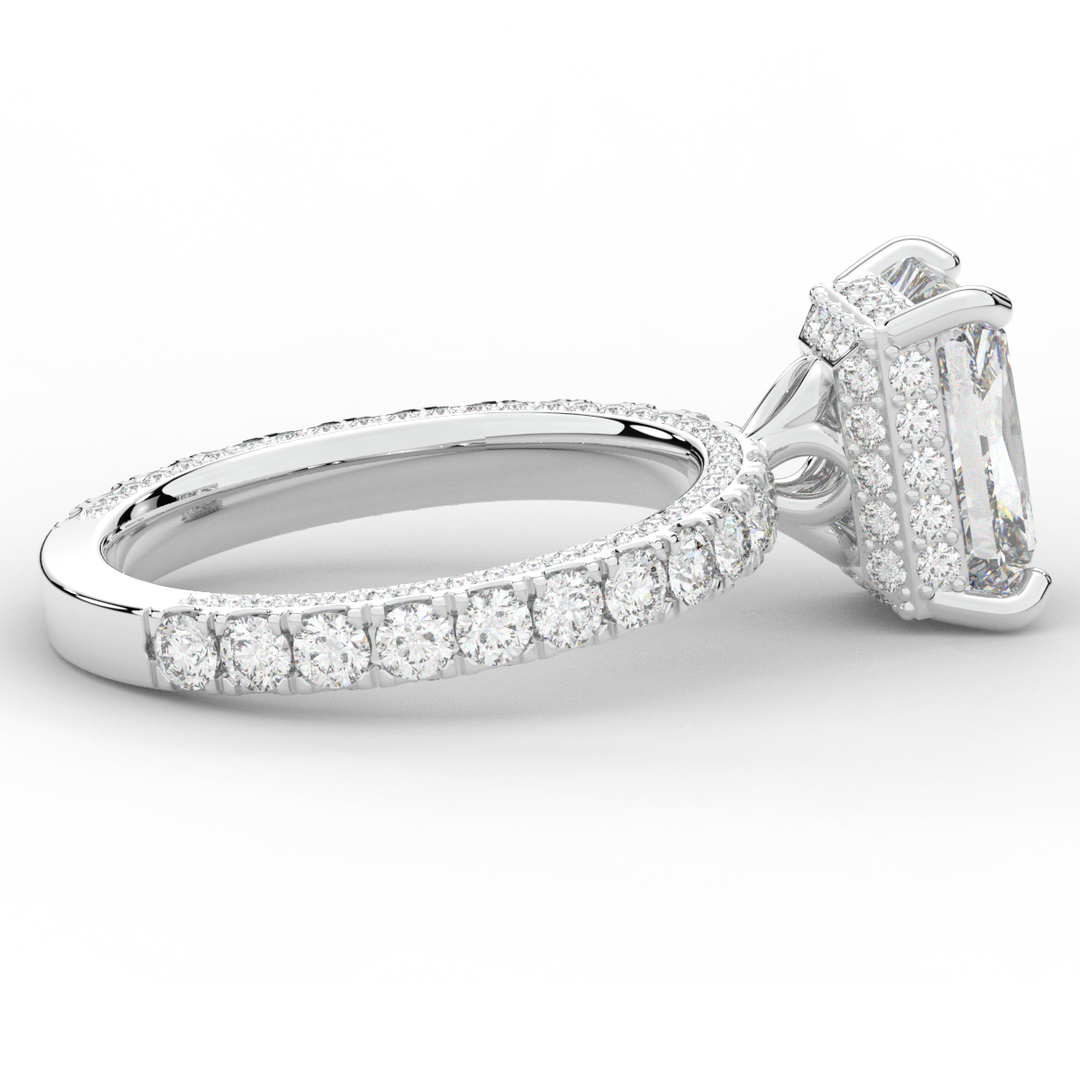 3.00CT.TW RADIANT LAB DIAMOND ENGAGEMENT RING - Nazarelle