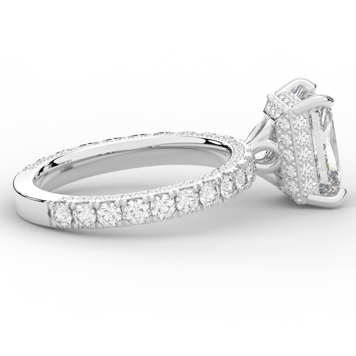 3.00CT.TW RADIANT LAB DIAMOND ENGAGEMENT RING - Nazarelle