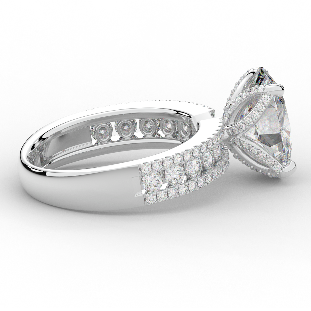 3.95CT.TW OVAL LAB DIAMOND SOLITAIRE ENGAGEMENT RING - Nazarelle