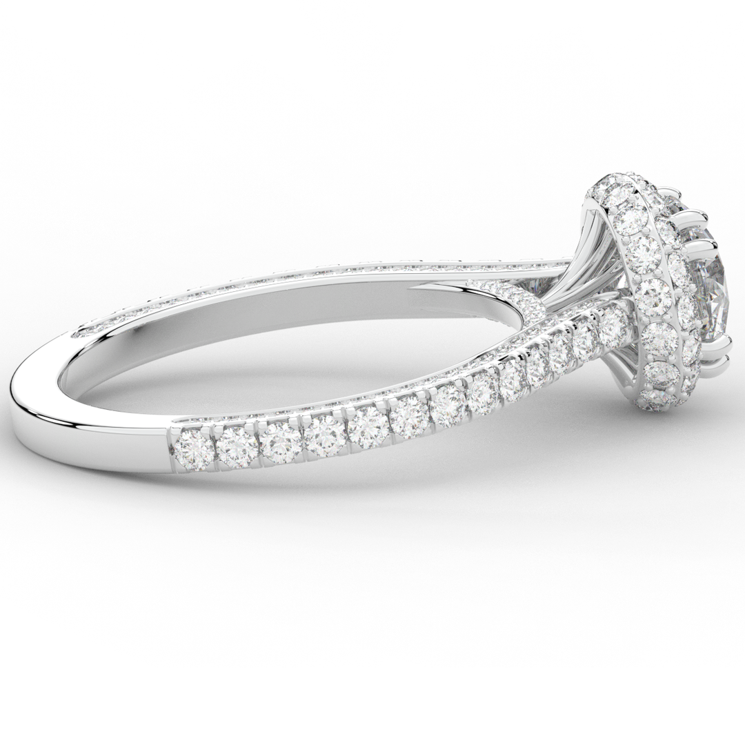 1.90CT.TW ROUND LAB DIAMOND HALO ENGAGEMENT RING - Nazarelle