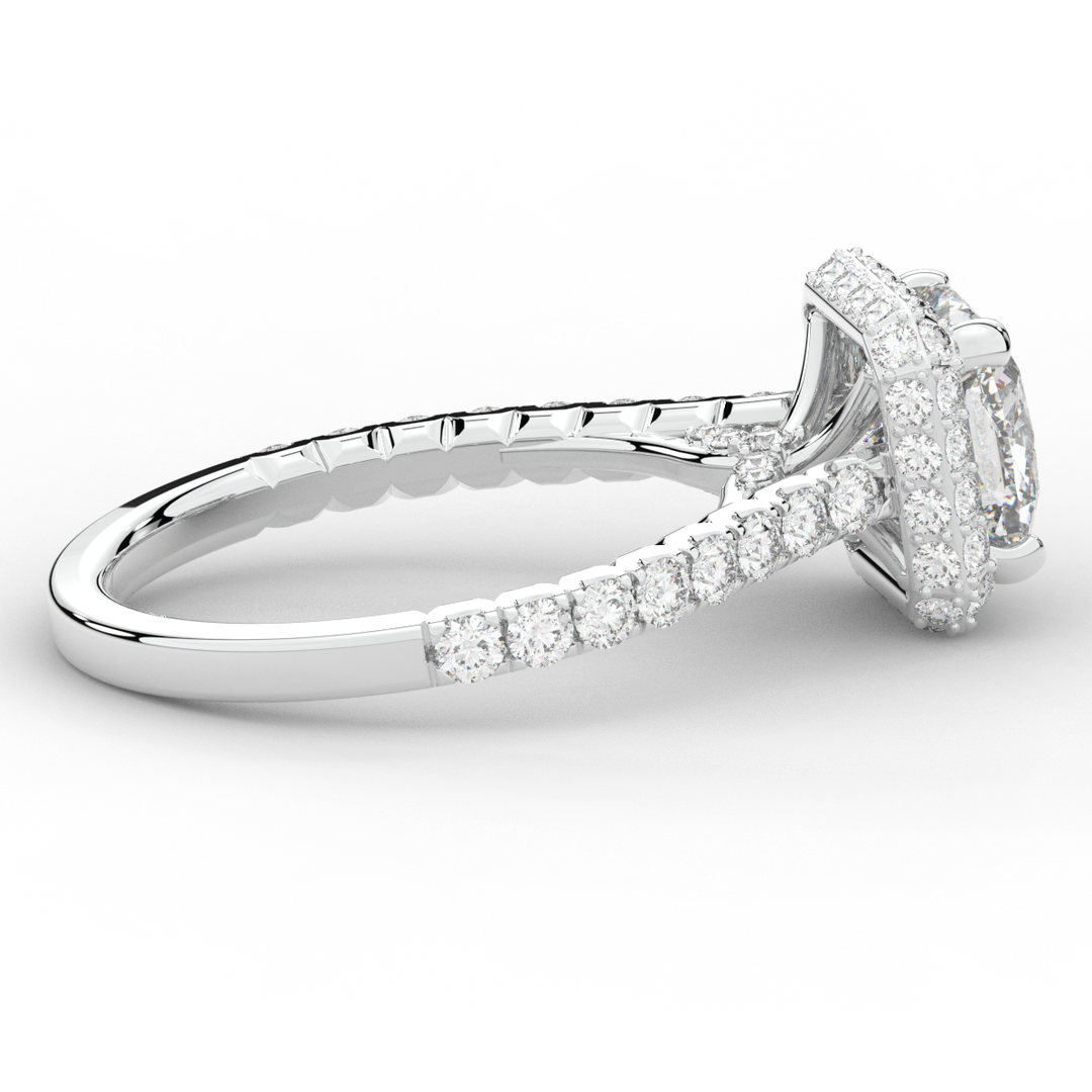 2.75CT.TW CUSHION LAB DIAMOND HALO ENGAGEMENT RING - Nazarelle