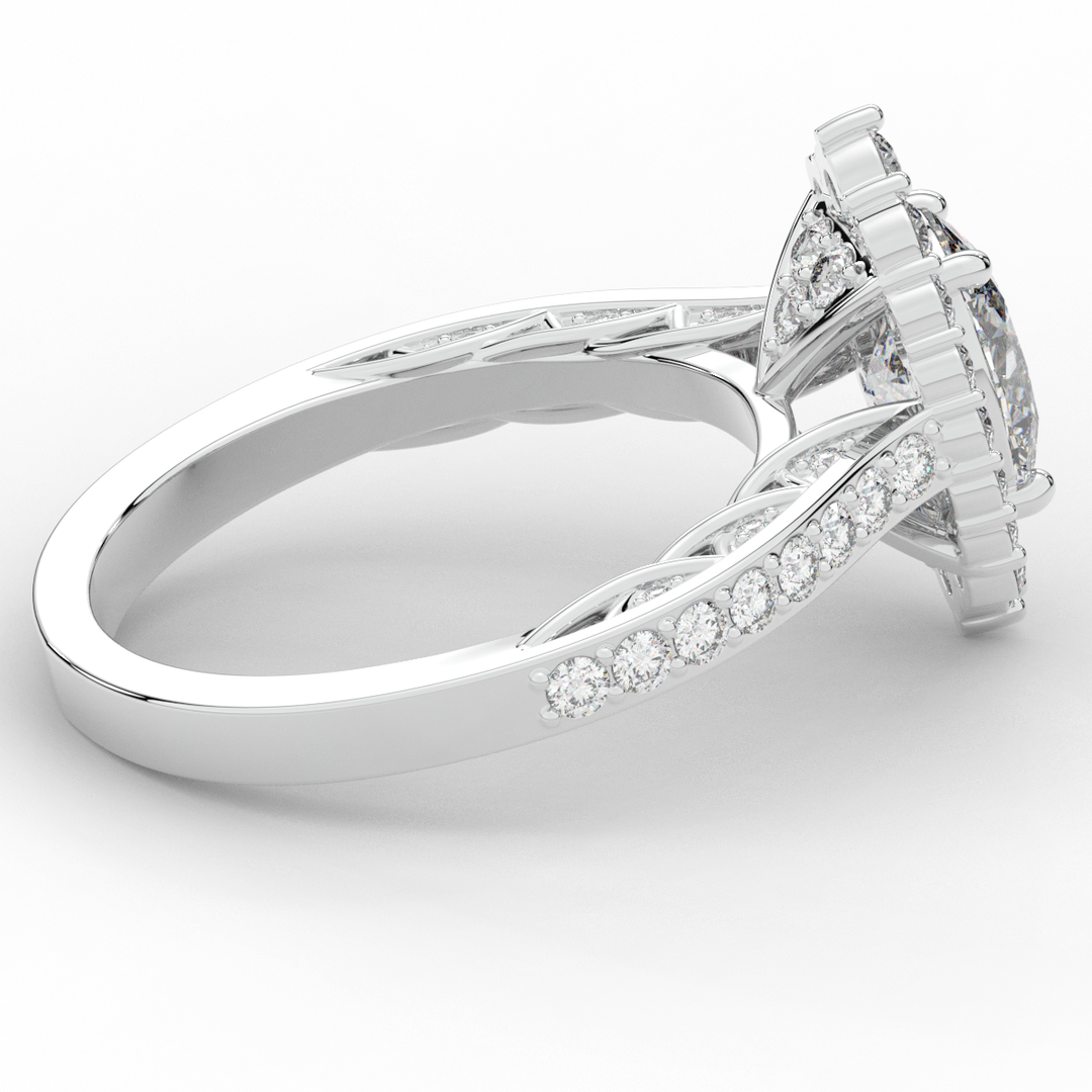 1.75CT.TW OVAL LAB DIAMOND HALO ENGAGEMENT RING - Nazarelle