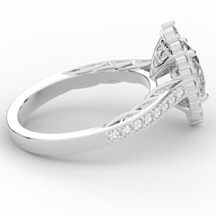 1.75CT.TW OVAL LAB DIAMOND HALO ENGAGEMENT RING - Nazarelle