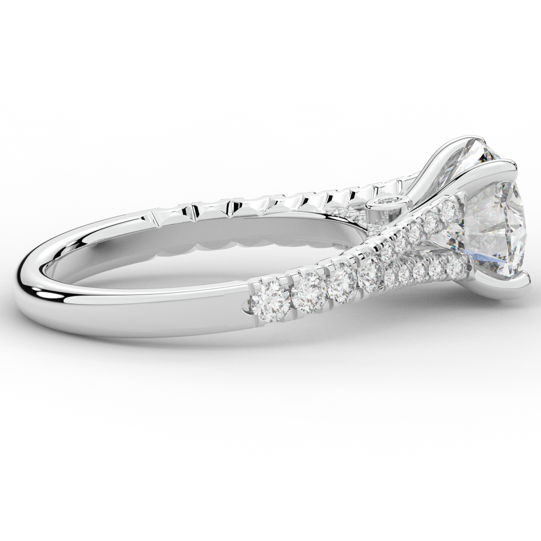 2.45CT.TW ROUND LAB DIAMOND ENGAGEMENT RING - Nazarelle