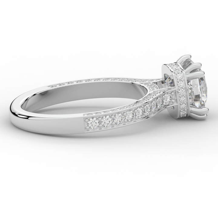 2.60CT.TW CUSHION LAB DIAMOND SOLITAIRE ENGAGEMENT RING - Nazarelle