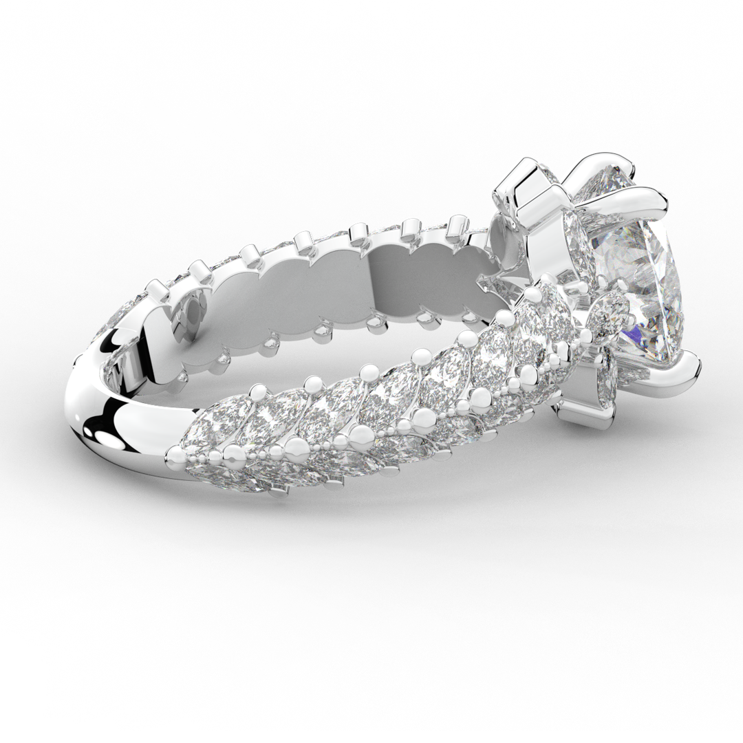 3.10CT.TW OVAL LAB DIAMOND HALO ENGAGEMENT RING - Nazarelle