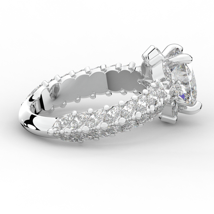 3.10CT.TW OVAL LAB DIAMOND HALO ENGAGEMENT RING - Nazarelle