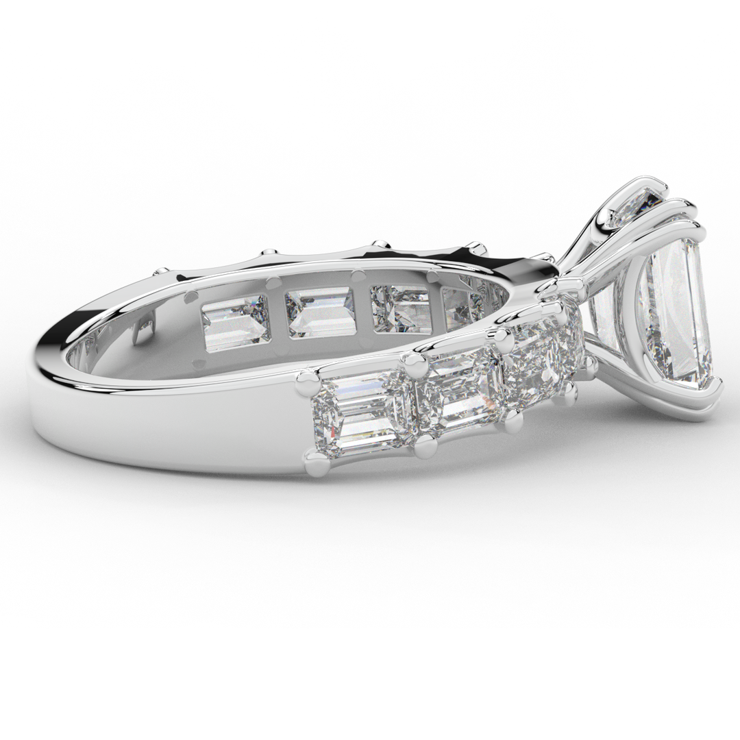 3.75CT.TW EMERALD CUT LAB DIAMOND SOLITAIRE ENGAGEMENT RING