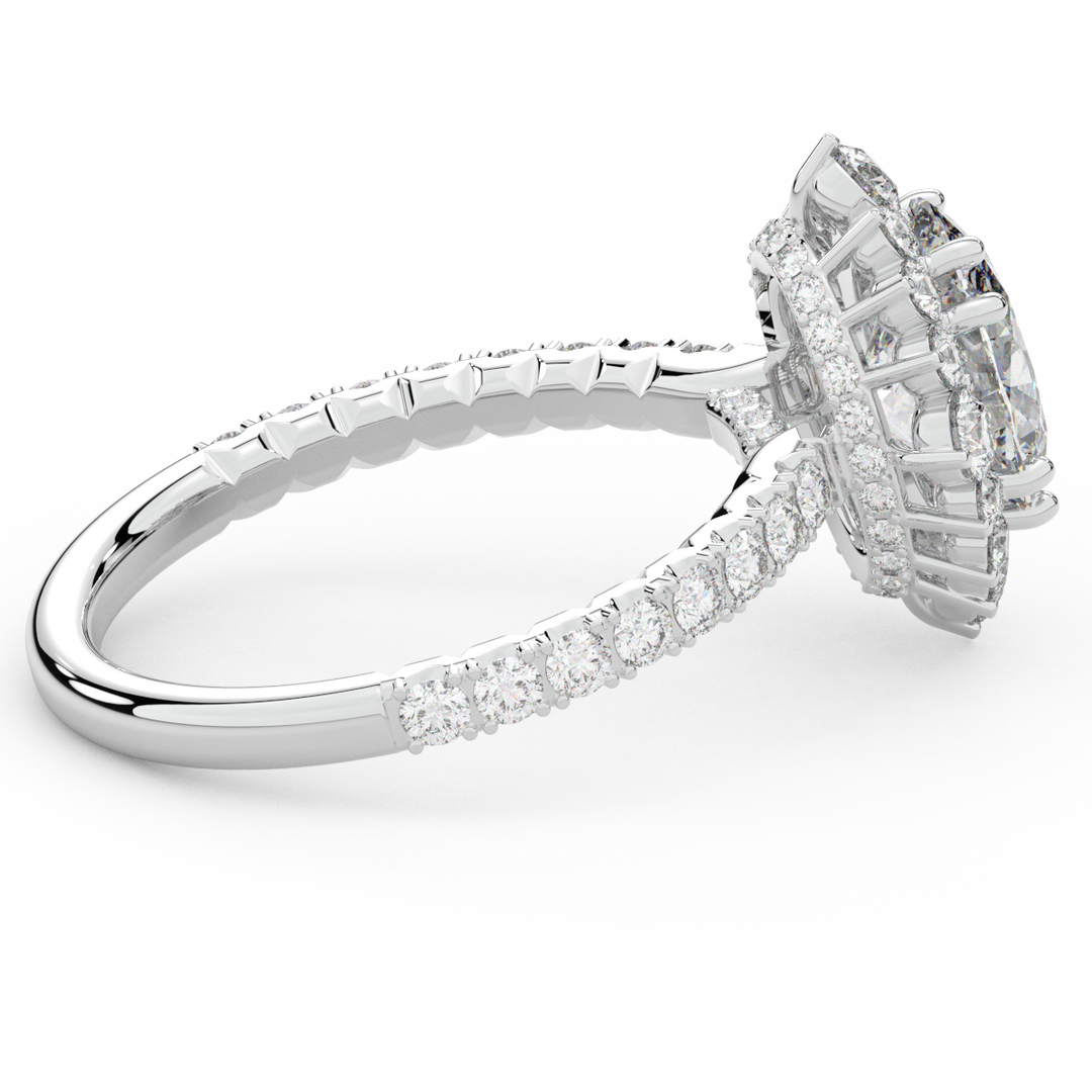 2.80CT.TW OVAL LAB DIAMOND HALO ENGAGEMENT RING - Nazarelle