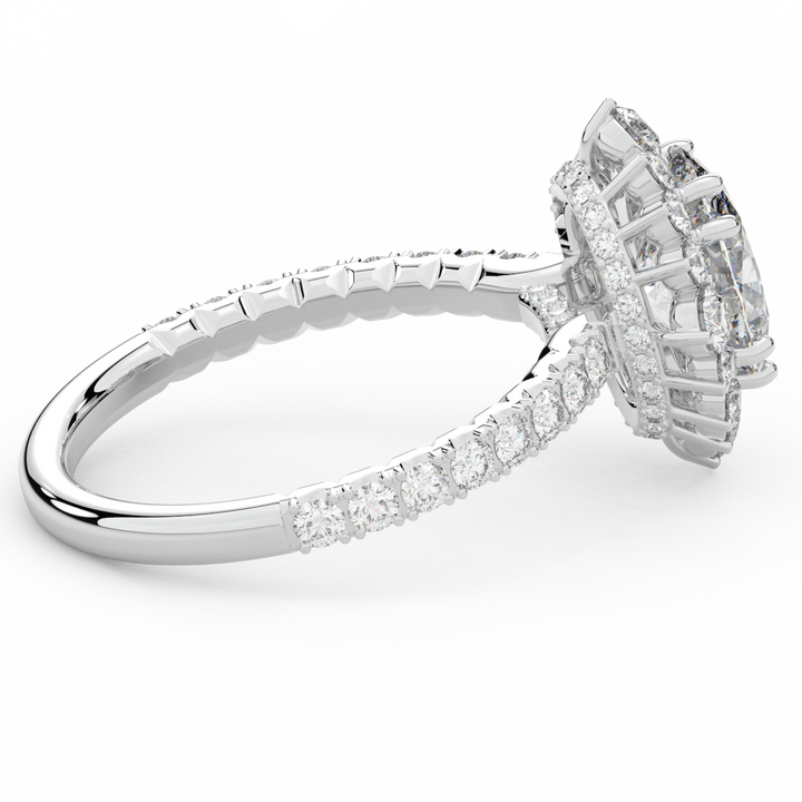 2.80CT.TW OVAL LAB DIAMOND HALO ENGAGEMENT RING - Nazarelle