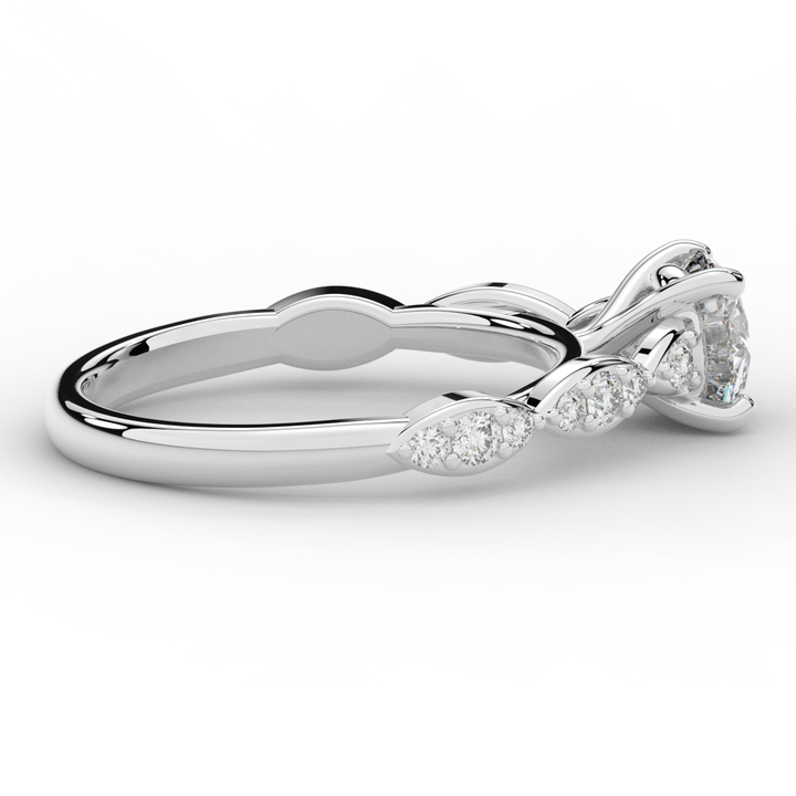 1.20CT.TW ROUND LAB DIAMOND SOLITAIRE ENGAGEMENT RING - Nazarelle