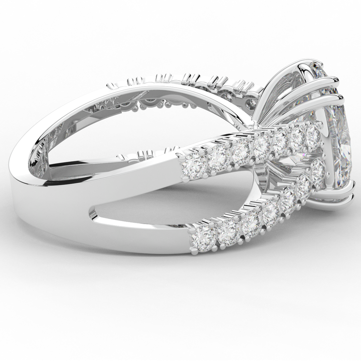 3.75CT.TW OVAL LAB DIAMOND SPLIT BAND ENGAGEMENT RING
