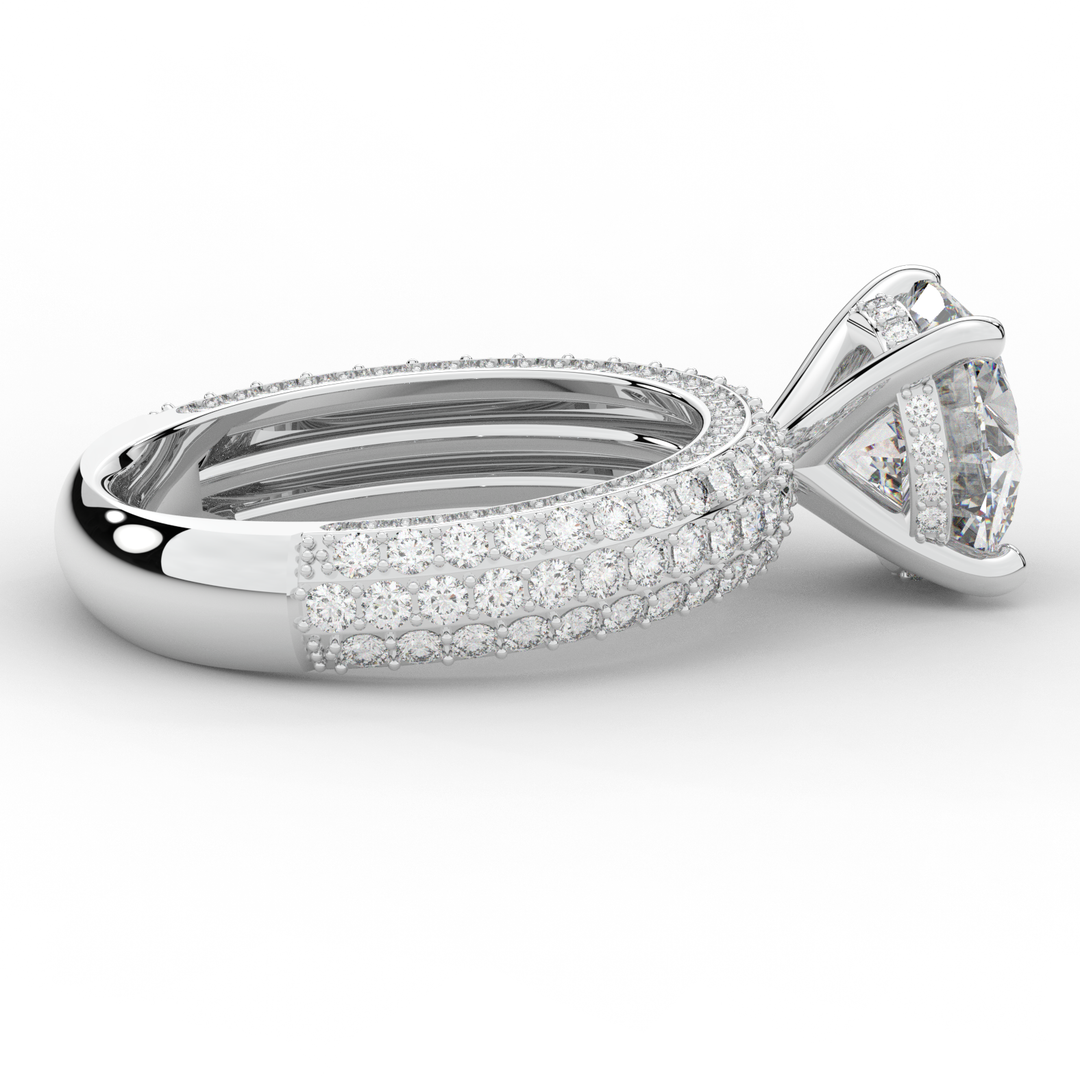 4.80CT.TW ROUND LAB DIAMOND UNDERHALO ENGAGEMENT RING - Nazarelle