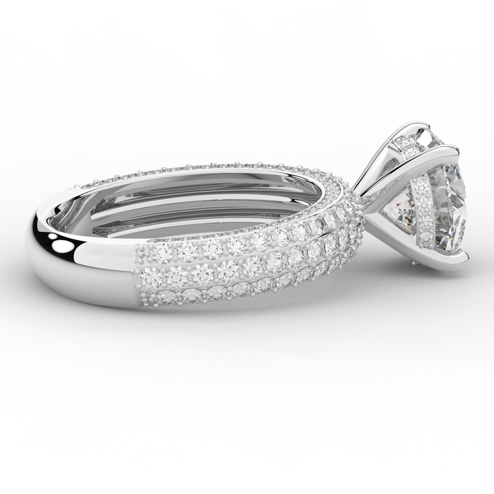 4.80CT.TW ROUND LAB DIAMOND UNDERHALO ENGAGEMENT RING - Nazarelle