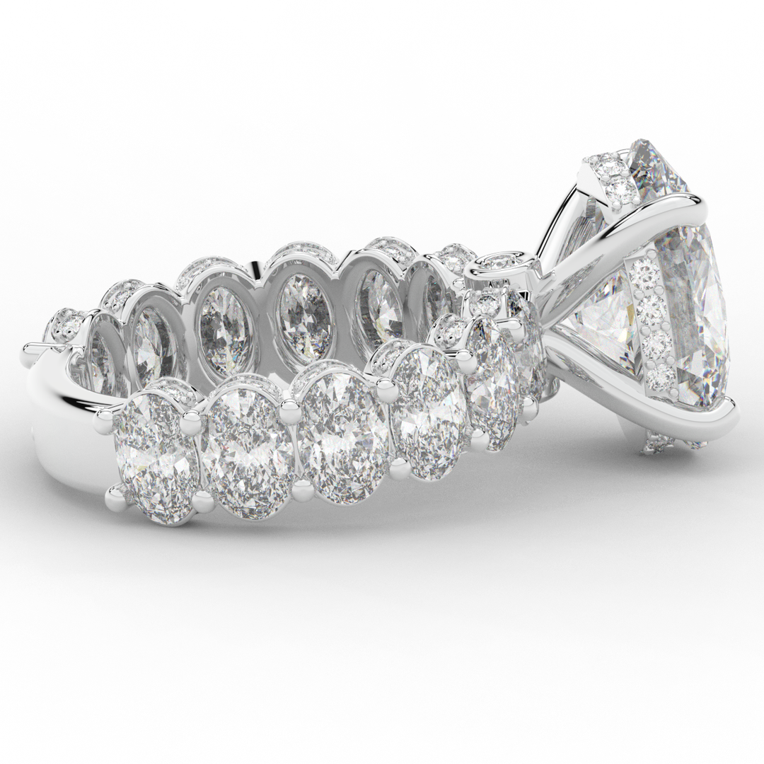 10.90CT.TW OVAL LAB DIAMOND SOLITAIRE ENGAGEMENT RING - Nazarelle