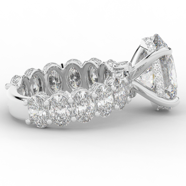10.90CT.TW OVAL LAB DIAMOND SOLITAIRE ENGAGEMENT RING - Nazarelle
