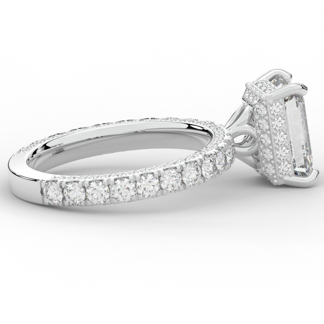 3.00CT.TW EMERALD CUT LAB DIAMOND ENGAGEMENT RING - Nazarelle