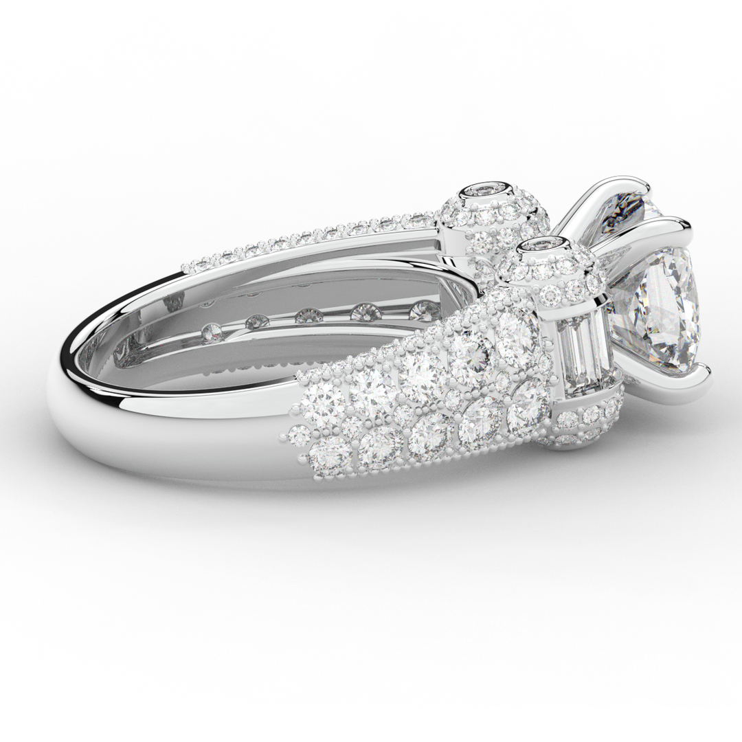 4.75CT.TW CUSHION LAB DIAMOND ENGAGEMENT RING - Nazarelle