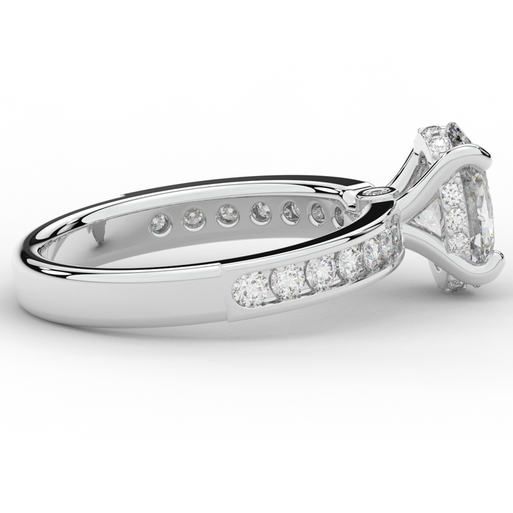1.95CT.TW OVAL LAB DIAMOND UNDERHALO ENGAGEMENT RING - Nazarelle