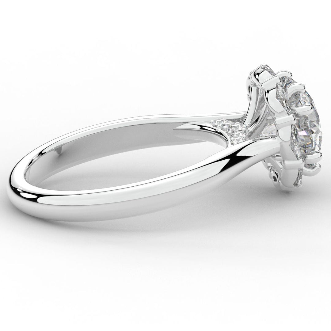 2.40CT.TW ROUND LAB DIAMOND HALO ENGAGEMENT RING - Nazarelle