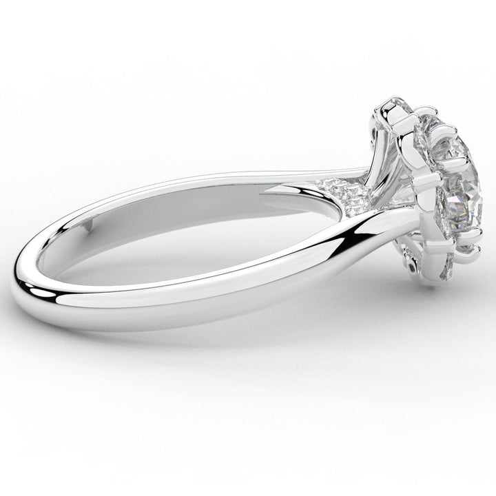 2.40CT.TW ROUND LAB DIAMOND HALO ENGAGEMENT RING - Nazarelle