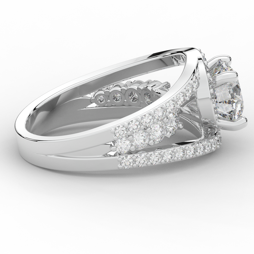 3.30CT.TW ROUND LAB DIAMOND ENGAGEMENT RING - Nazarelle