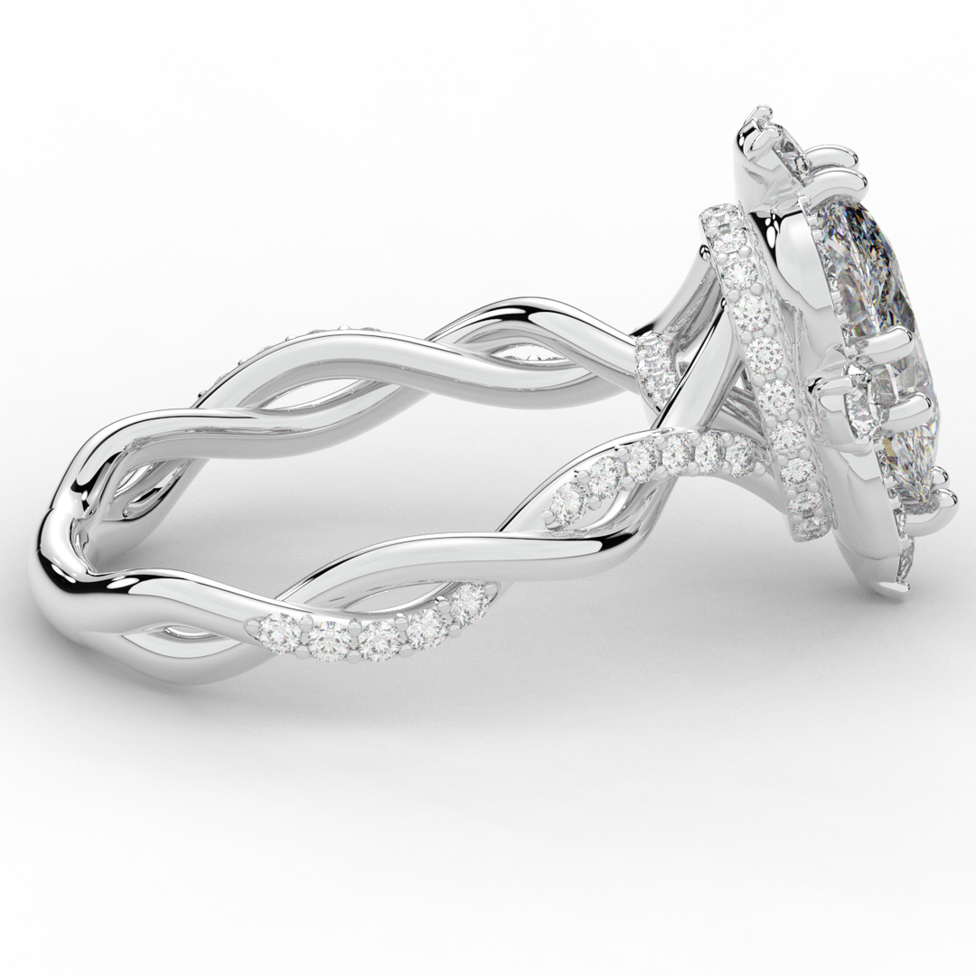2.70CT.TW OVAL LAB DIAMOND HALO ENGAGEMENT RING - Nazarelle