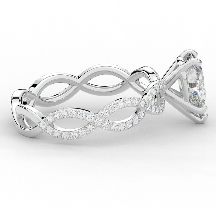 1.30CT.TW PEAR LAB DIAMOND TWIST BAND ENGAGEMENT RING - Nazarelle