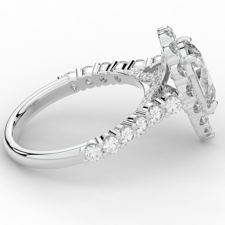 3.10CT.TW PEAR LAB DIAMOND HALO ENGAGEMENT RING - Nazarelle