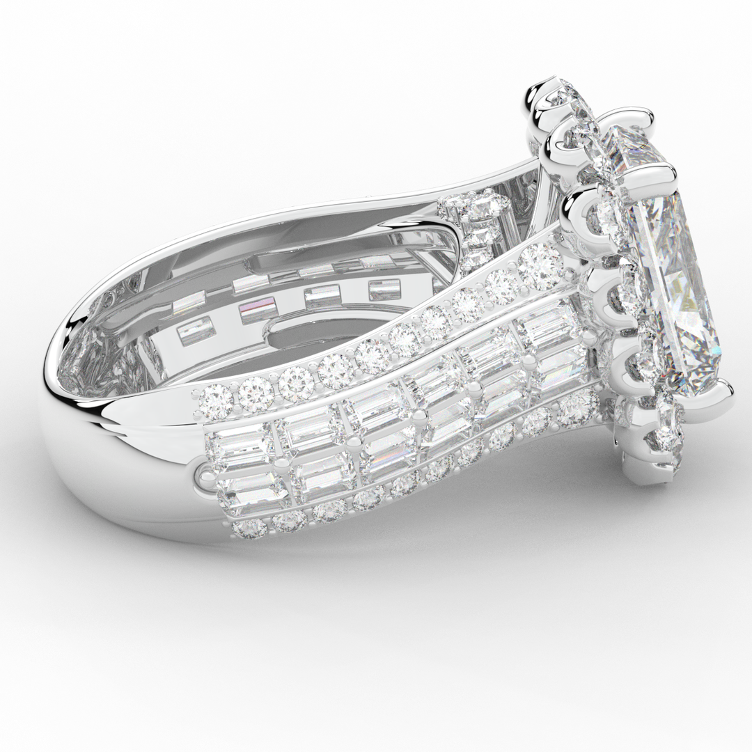 8.00CT.TW RADIANT LAB DIAMOND HALO ENGAGEMENT RING - Nazarelle