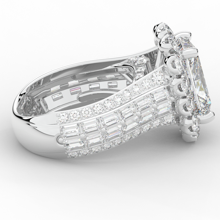 8.00CT.TW RADIANT LAB DIAMOND HALO ENGAGEMENT RING - Nazarelle