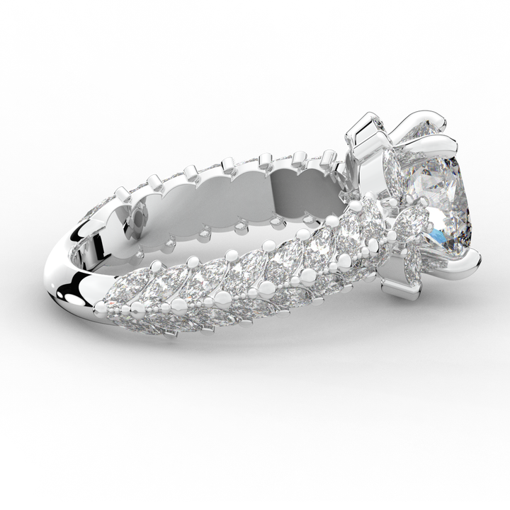 3.10CT.TW OVAL LAB DIAMOND HALO ENGAGEMENT RING - Nazarelle